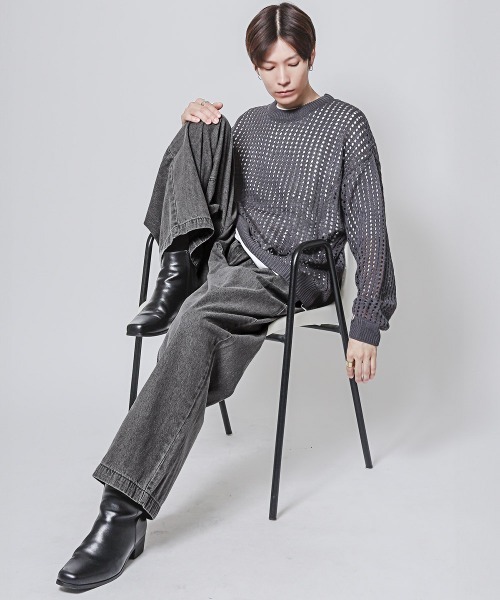 LUXSTYLE スラックス 2タックワイドストレートパンツ メンズ