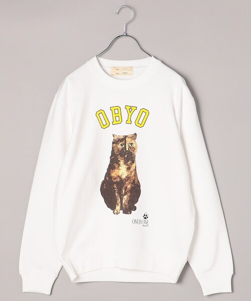 トレーナー スウェット O by O/ワンバイワン college style print sweat cat/カレッジスタイルスウェット キャット