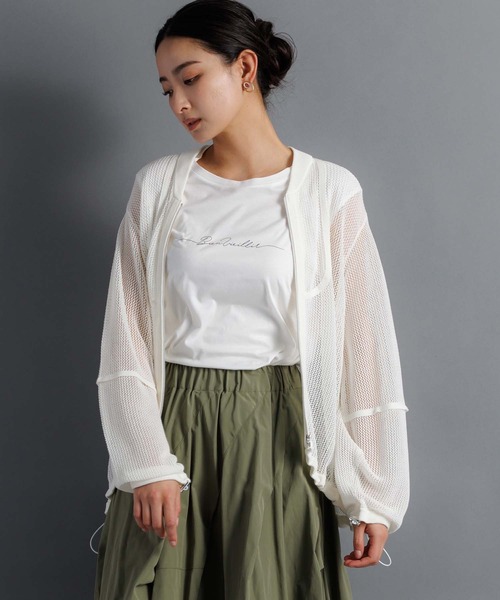 【新品・未使用】黒のメッシュブルゾン SANYO L SIZE｜【L】【ウォッシャブル】麻調メッシュブルゾン