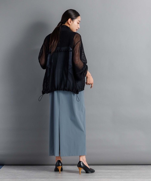 【新品・未使用】黒のメッシュブルゾン NATURAL BEAUTY BASIC ブルゾン アウター 「Oggi掲載」メッシュ