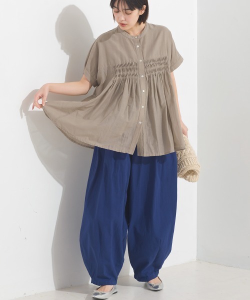 OMNES（ファッション） ブラウス シャツ コットンボイルタック
