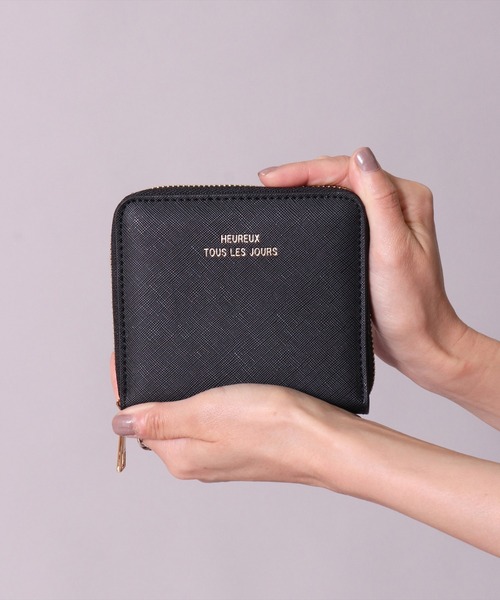 BAYBLO 財布 (CR)「フェイクレザー」ラウンドファスナー 二つ折り 財布