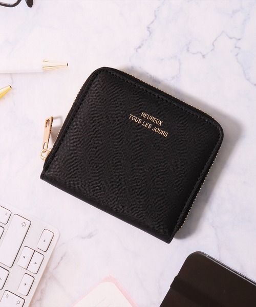 BAYBLO 財布 (CR)「フェイクレザー」ラウンドファスナー 二つ折り 財布