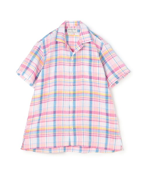 【美品】INDIVIDUALIZED SHIRTS キャンプカラー シャツ L INDIVIDUALIZED SHIRTS シャツ 「別注」INDIVIZUALIZED リネン