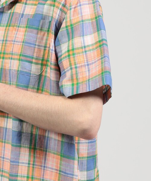 【美品】INDIVIDUALIZED SHIRTS キャンプカラー シャツ L 別注】INDIVIDUALIZED SHIRTS コットン