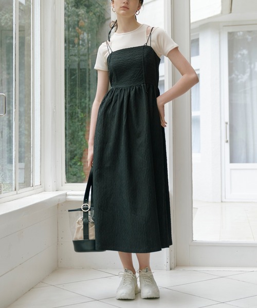 Ambition ワンピース Lil Camisole Onepiece – Bustier Volume ライトフェザーキャミソールワンピース（ワンピース）｜Lil オーガンドットキャミソールワンピース ビスチェボリュームキャミワンピース Ambition（リルアンビション）の「マーメイドキャミソール キルティングキャミソールワンピース セールフリルキャミソールワンピース（ワンピース）｜Lil セールビスチェボリュームキャミワンピース（ワンピース）｜Lil リルアンビションキャミソール