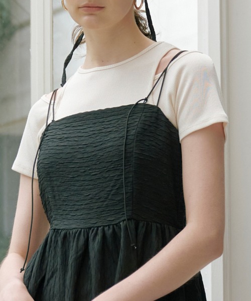 Ambition ワンピース Lil Camisole Onepiece – Bustier Volume ライトフェザーキャミソールワンピース（ワンピース）｜Lil オーガンドットキャミソールワンピース ビスチェボリュームキャミワンピース Ambition（リルアンビション）の「マーメイドキャミソール キルティングキャミソールワンピース セールフリルキャミソールワンピース（ワンピース）｜Lil セールビスチェボリュームキャミワンピース（ワンピース）｜Lil リルアンビションキャミソール