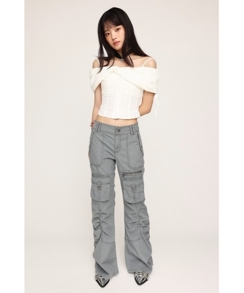SLY L／W MILITARY FLAREスライミリタリーカーゴパンツ1サイズ L/W MILITARY FLARE PT ローウエスト ミリタリー フレアパンツ