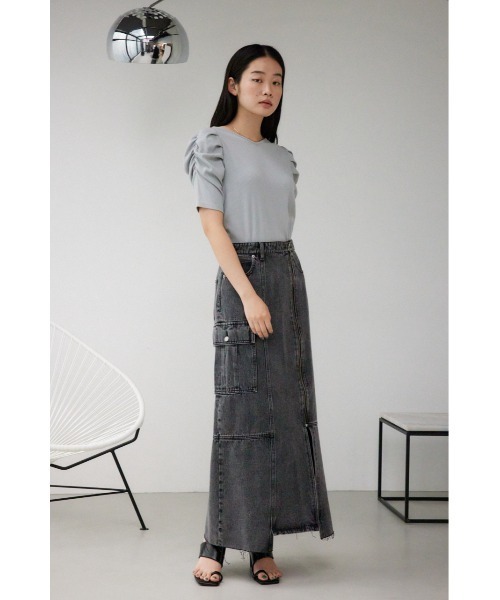 AZUL BY MOUSSY デニムスカート 96ケミカルウォッシュロング