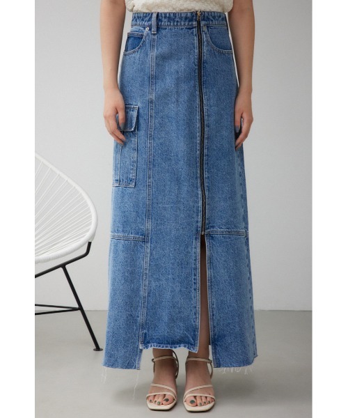 AZUL BY MOUSSY デニムスカート 96ケミカルウォッシュロング