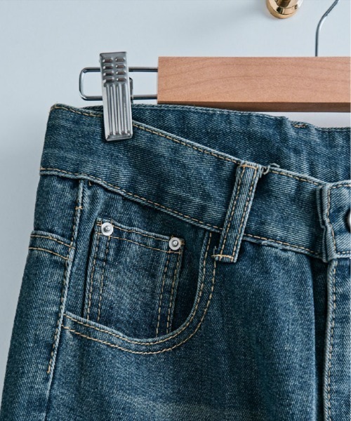 ワイドパンツ ジーンズ デニム デニムパンツ カットオフ ハイウエスト セミ バギー デニム レディース | ブランド登録なし | 08