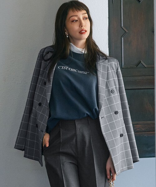 tシャツ 「洗える」ライトコットンテリー ロゴ カットソー レディース 23区 tシャツ 「洗える」ライトコットンテリー ロゴ カットソー