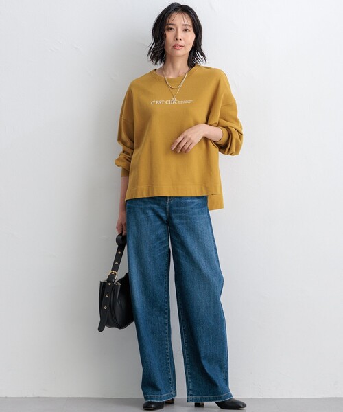 tシャツ 「洗える」ライトコットンテリー ロゴ カットソー レディース 23区 tシャツ 「洗える」ライトコットンテリー ロゴ カットソー