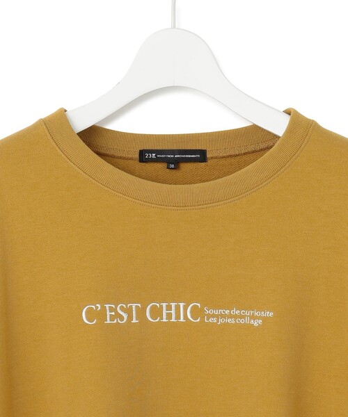 tシャツ 「洗える」ライトコットンテリー ロゴ カットソー レディース 23区 tシャツ 「洗える」ライトコットンテリー ロゴ カットソー