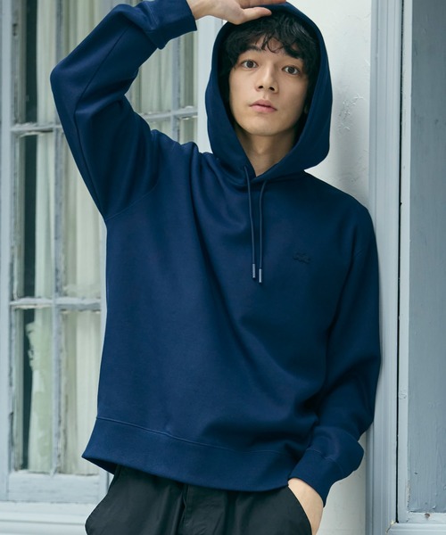 LACOSTE（ラコステ） パーカー 鹿の子ニットワントーンフーディー