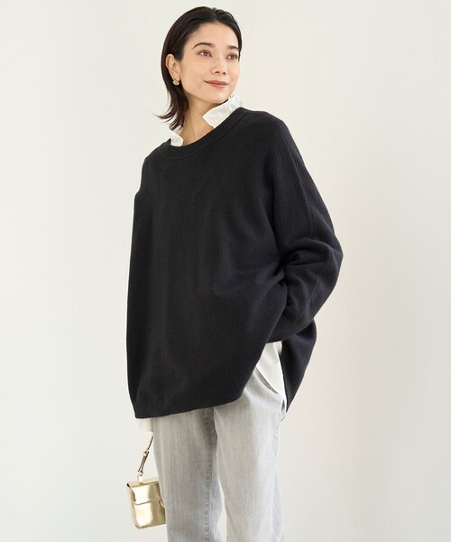 UNFILO ニット セーター 「洗える」ふわふわニット ラウンドヘム