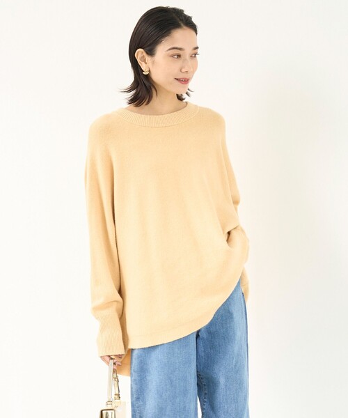 UNFILO ニット セーター 「洗える」ふわふわニット ラウンドヘム