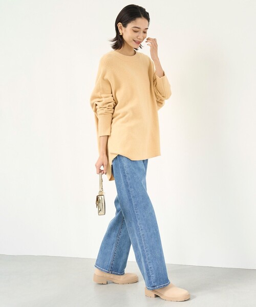 【洗える】ふわふわニット ラウンドヘム 洗える】ふわふわニット ラウンドヘム / UNFILO | ファッション