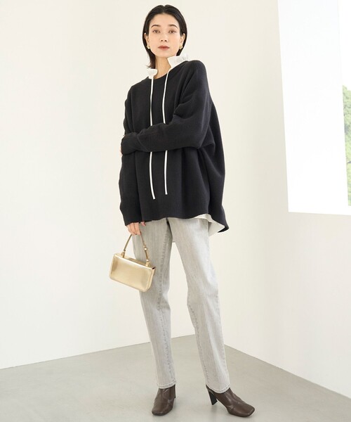 ニット セーター 「洗える」ふわふわニット ラウンドヘム レディース UNFILO ニット セーター 「洗える」ふわふわニット ラウンドヘム