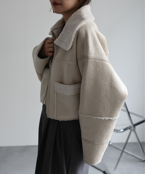 ap retro ムートンコート ボアコート クロップドムートンジャケット