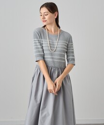 ANAYI（アナイ） ワンピース フェザーボーダードッキングワンピース