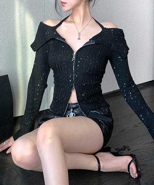 ニット セーター ハイネックニット＋ホルターネックニット レディース GEMEDA ニット セーター ホルターネックキャミソール＆ボレロ