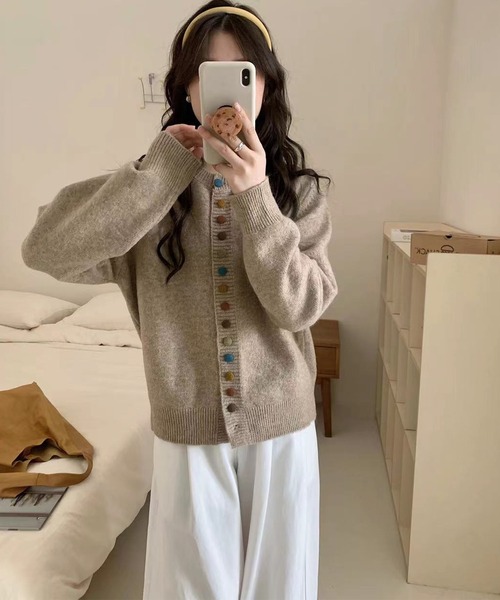 aimoha（アイモハ） カーディガン マルチカラーボタンカーディガン