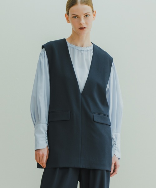 WHYTO（ホワイト） ベスト ジレ 「WHYTO. / ホワイト」 SLIT NECK