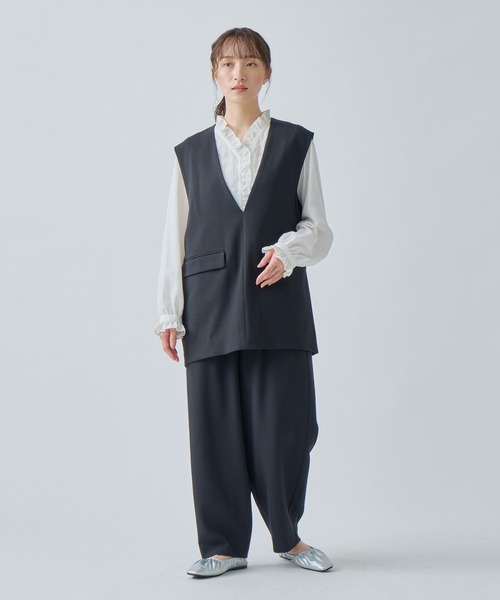 WHYTO（ホワイト） ベスト ジレ 「WHYTO. / ホワイト」 SLIT NECK