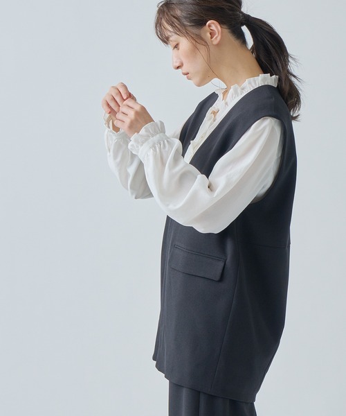 WHYTO（ホワイト） ベスト ジレ 「WHYTO. / ホワイト」 SLIT NECK