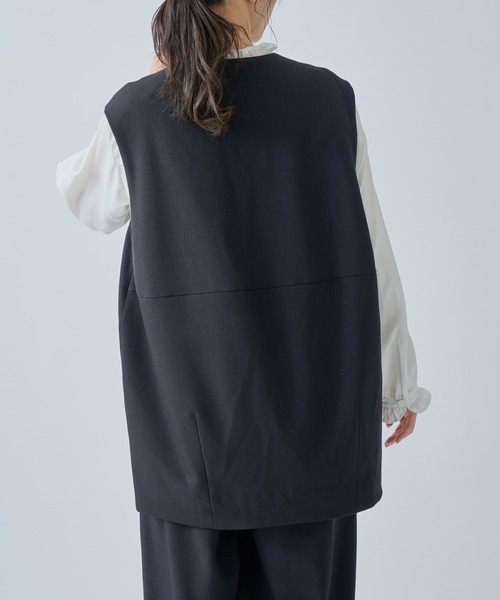 WHYTO ベスト ジレ 「WHYTO. / ホワイト」 SLIT NECK COCOON
