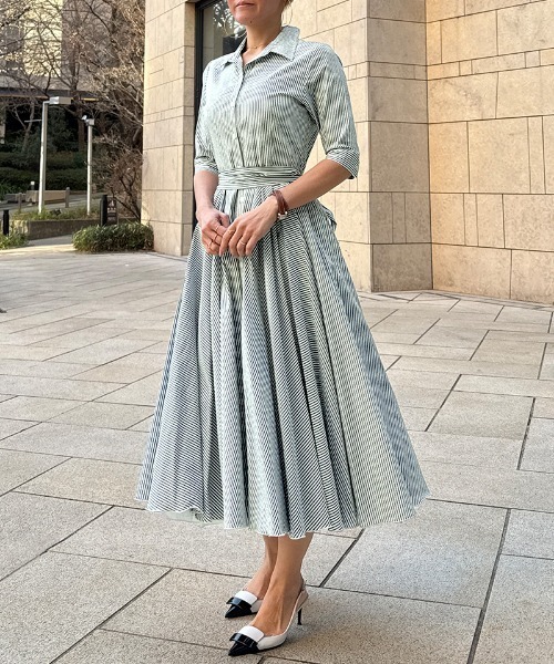 ワンピース オードリールックストライプドレス : ZOZOTOWN Yahoo!店