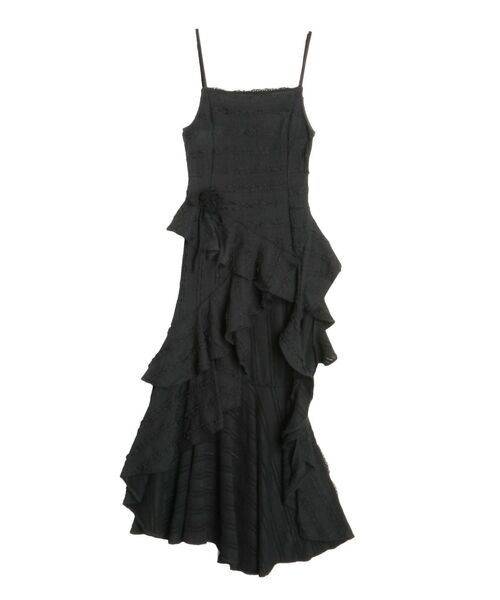 CALNAMUR ワンピース ROSE ASYMMETRIC HEM LONG OP/ローズ