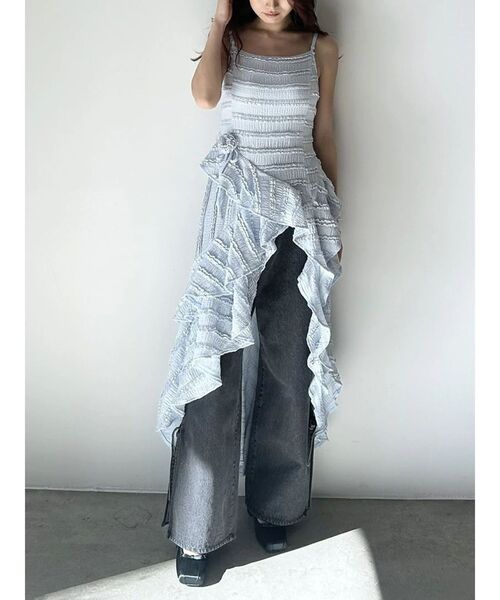 CALNAMUR(カルナムール) ワンピース ROSE ASYMMETRIC HEM LONG CALNAMUR(カルナムール) ワンピース ROSE ASYMMETRIC HEM LONG
