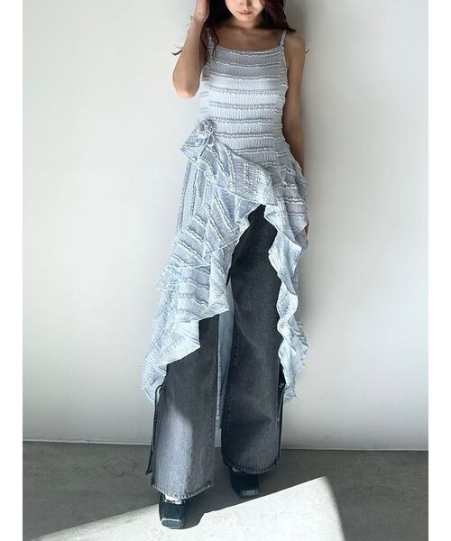 CALNAMUR（カルナムール） ワンピース ROSE ASYMMETRIC HEM LONG OP