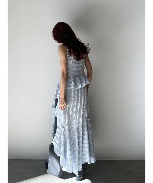 calnamur ローズアシンメトリーヘム ロング ワンピース CALNAMUR ワンピース ROSE ASYMMETRIC HEM LONG OP/ローズ
