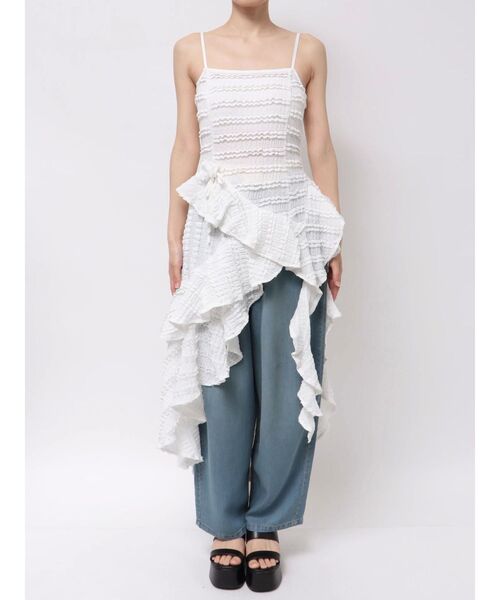 CALNAMUR（カルナムール） ワンピース ROSE ASYMMETRIC HEM LONG OP