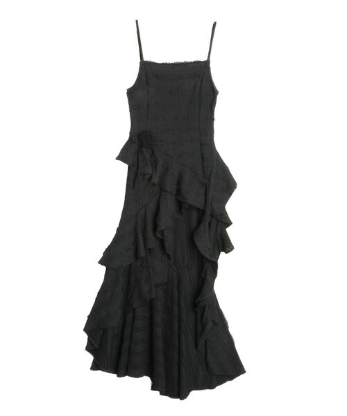 CALNAMUR ワンピース ROSE ASYMMETRIC HEM LONG OP/ローズ