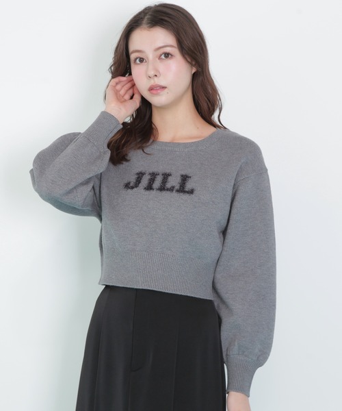 【タグ付き新品】 ジルバイジルスチュアート ベーシックニットトップス ジルバイジルスチュアート JILL by JILLSTUART ロゴジャガードビジュー