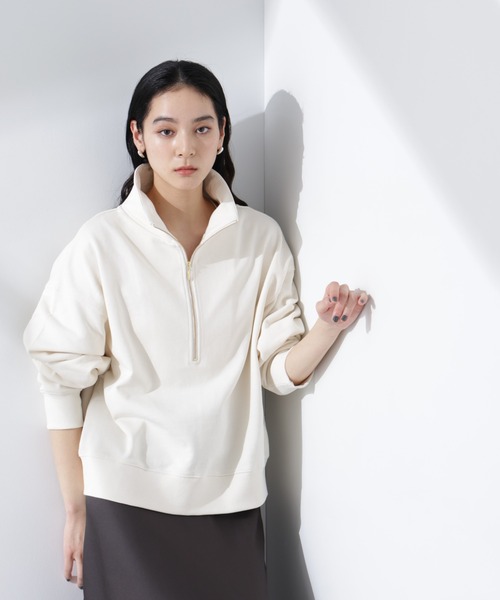 トップス nnn セール】フロントZIPショート丈ニットトップス（Tシャツ