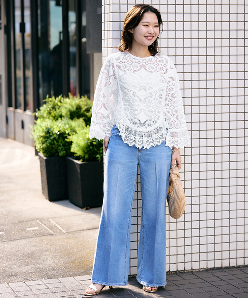 SLOBE IENA ブラウス シャツ リバーレースブラウス レディース