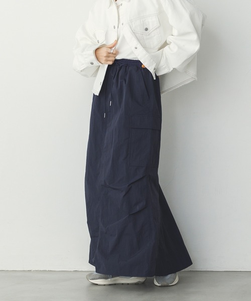 hunch（ハンチ） スカート 「撥水加工」グログラン カーゴスカート