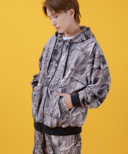 DRESS　フーディ カモフラージュロゴ　パーカー　10.0オンス　サイズＬ improves（インプローブス） パーカー ツリーカモ 裏毛スウェット