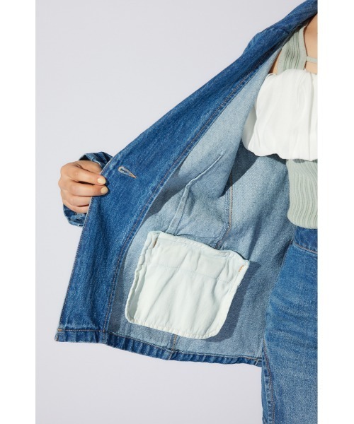 rienda（リエンダ） デニムジャケット gジャン テーラーカラーデニム