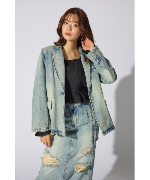 rienda - rienda♡2wayストレッチGジャン rienda（リエンダ） デニムジャケット gジャン テーラーカラーデニム