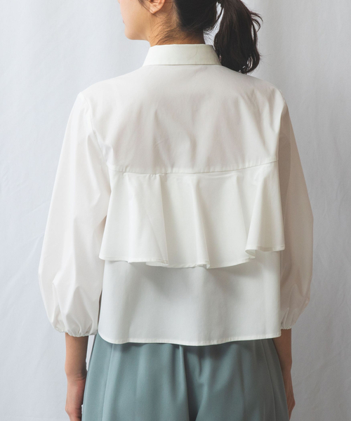 ナラカミーチェ（NARACAMICIE）/【NARACAMICIE】バックフリル七分袖ブラウス NARACAMICIE（ナラカミーチェ） ブラウス シャツ 「NARACAMICIE