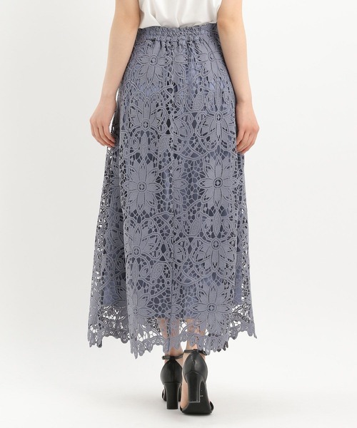 美品　シートーキョー　カットワーク　刺繍　フレアロングスカート　レース　Anne Andemiu（アンデミュウ） ロング スカート 夏 カットワークレース