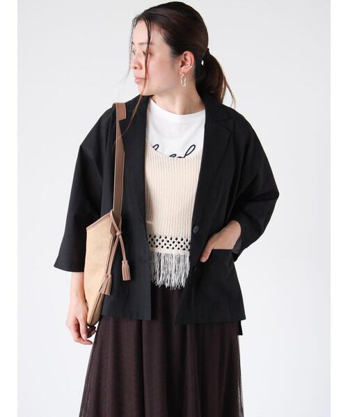 LULU ノーカラージャケット 黒　おまけつき 自由区 ジャケット ノーカラージャケット 「XSサイズ〜/洗える