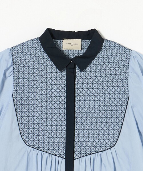 UNITED ARROWS ブラウス シャツ エンブロイダリー ショート