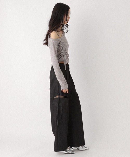 Heather サイドスリットデザインパンツ 黒 Heather｜サイドスリットデザインパンツ | Rakuten Fashion(楽天